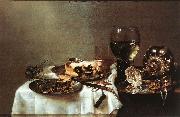 HEDA, Willem Claesz. Breakfast Table with Blackberry Pie sf oil